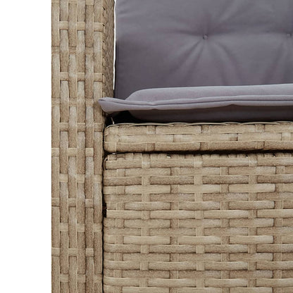 Sedia Reclinabile Giardino con Cuscini Beige Misto Polyrattan