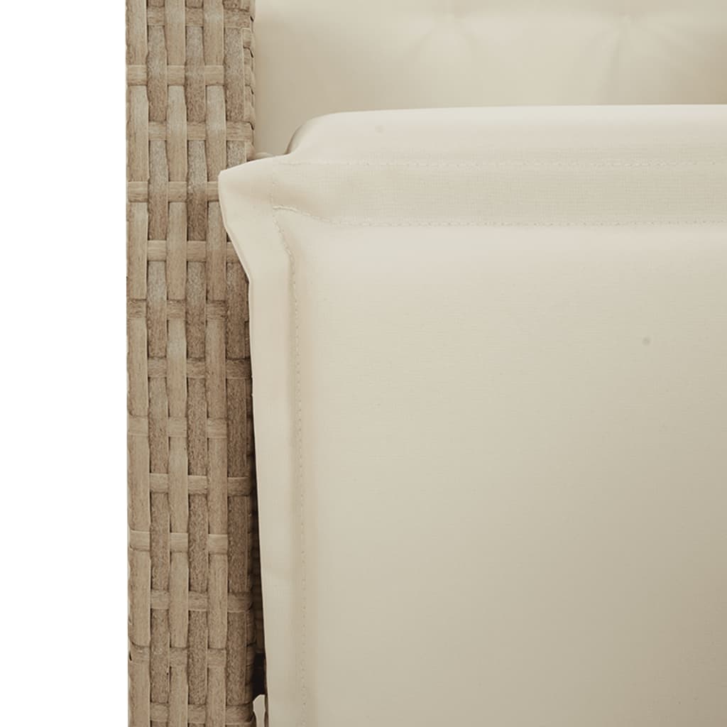 Sedia Reclinabile da Giardino con Poggiapiedi Beige Polyrattan - homemem39