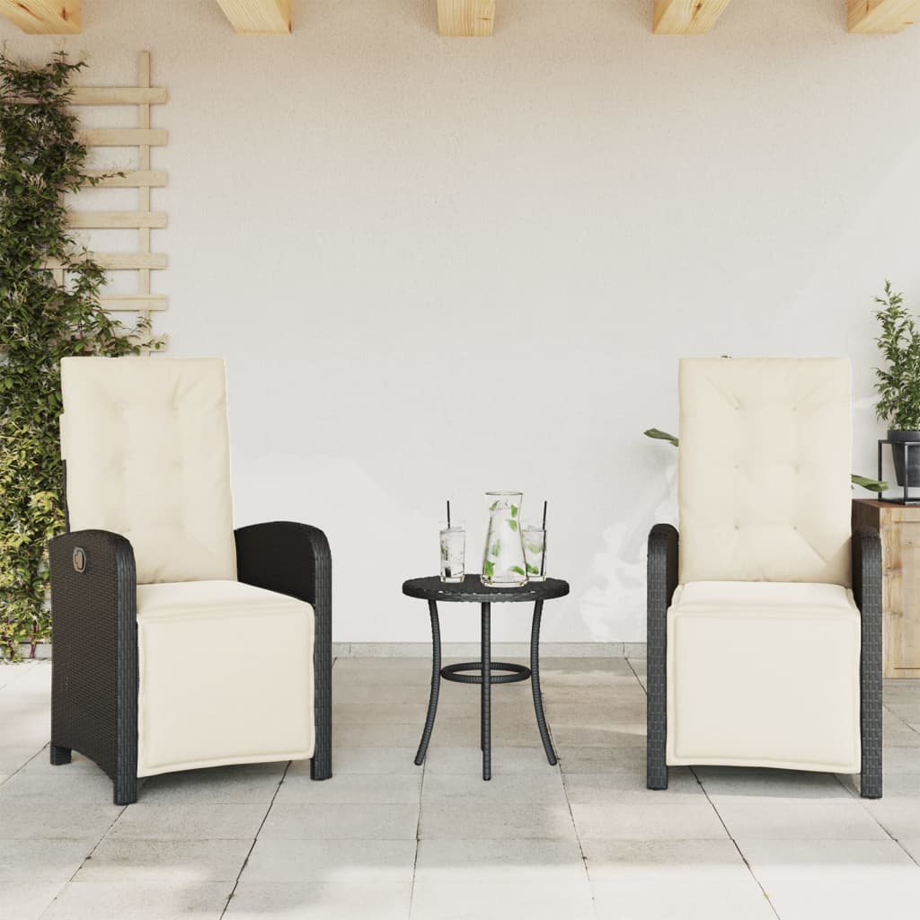 Sedie da Giardino Reclinabili 2 pz con Poggiapiedi Polyrattan - homemem39