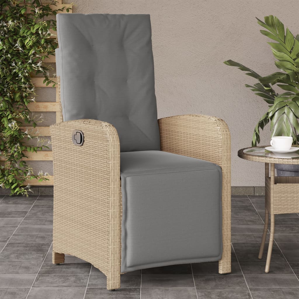 Sedie da Giardino Reclinabili 2 pz con Poggiapiedi Polyrattan - homemem39