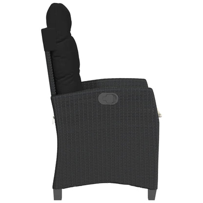 Sedie Reclinabili da Giardino 2 pz con Cuscini Nero Polyrattan - homemem39