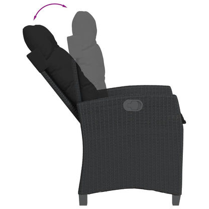 Sedie Reclinabili da Giardino 2 pz con Cuscini Nero Polyrattan - homemem39