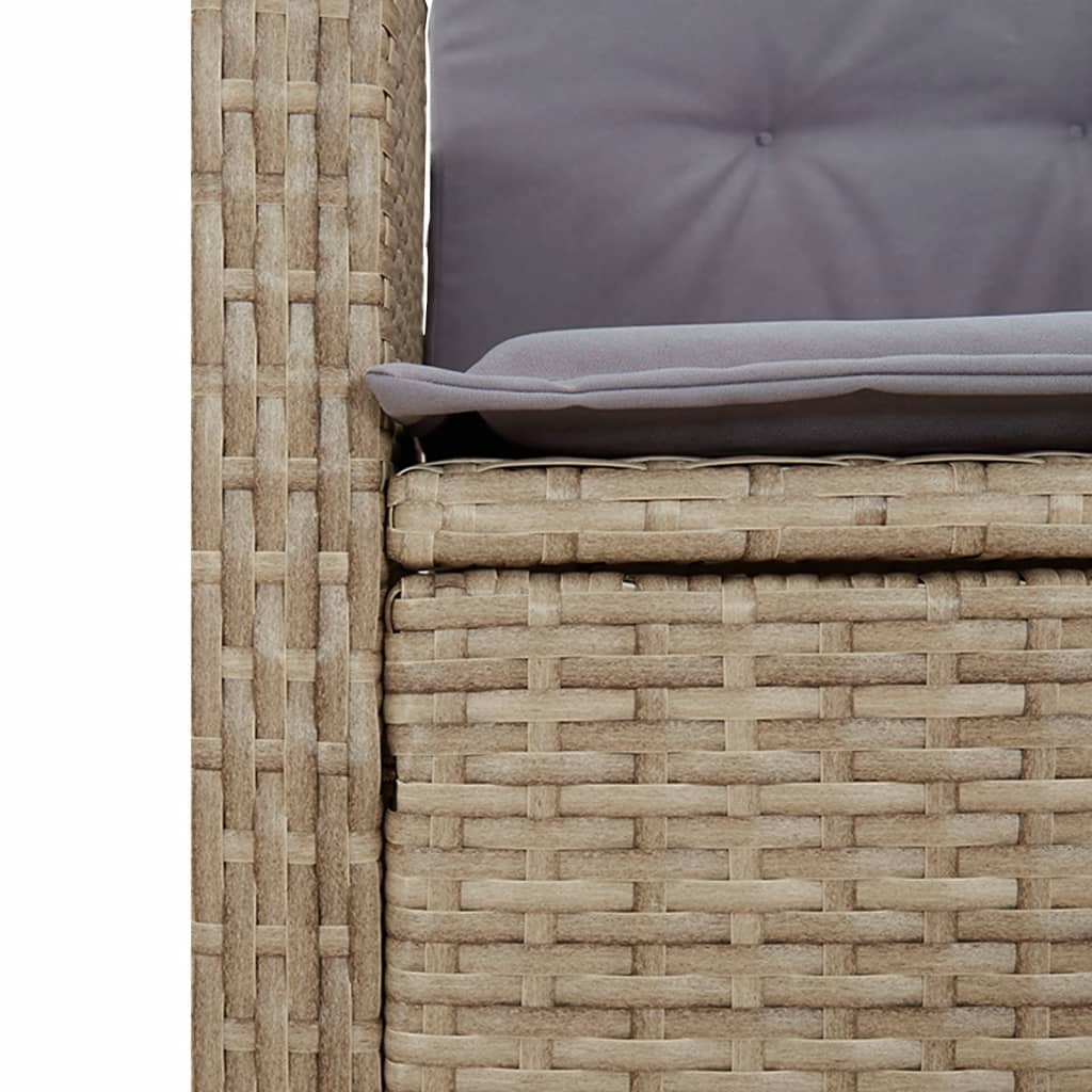 Sedie Reclinabili Giardino 2pz Cuscini Beige Misto Polyrattan