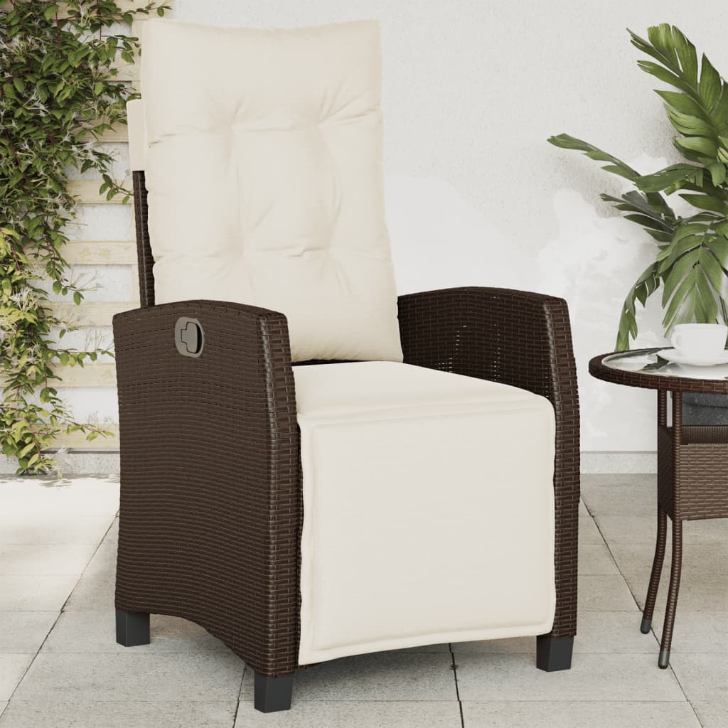 Sedie da Giardino Reclinabili 2 pz con Poggiapiedi Polyrattan - homemem39