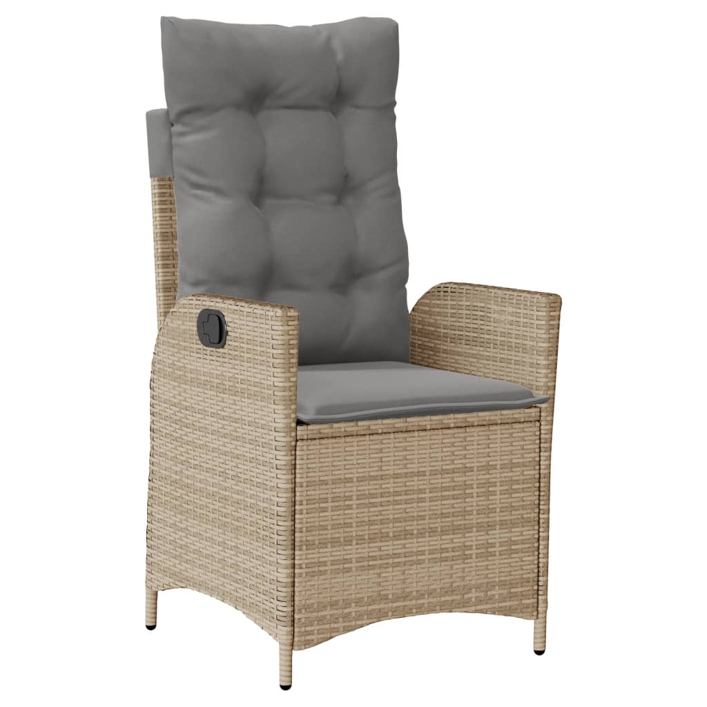 Sedie Reclinabili Giardino 2pz Cuscini Beige Misto Polyrattan - homemem39