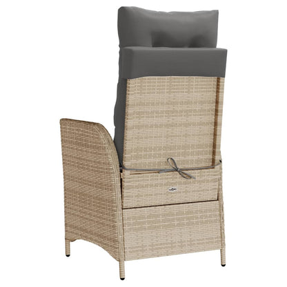 Sedie Reclinabili Giardino 2pz Cuscini Beige Misto Polyrattan - homemem39