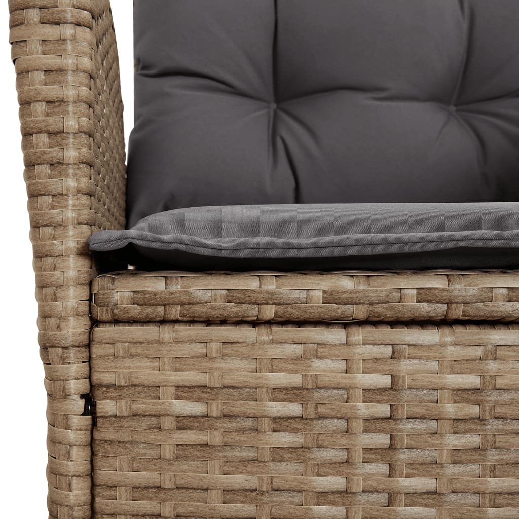 Sedie Reclinabili Giardino 2pz Cuscini Beige Misto Polyrattan - homemem39