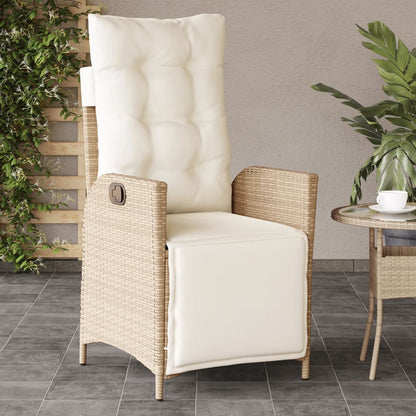 Sedie da Giardino Reclinabili 2 pz con Poggiapiedi Polyrattan - homemem39