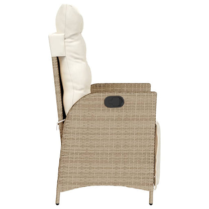 Sedie da Giardino Reclinabili 2 pz con Poggiapiedi Polyrattan - homemem39