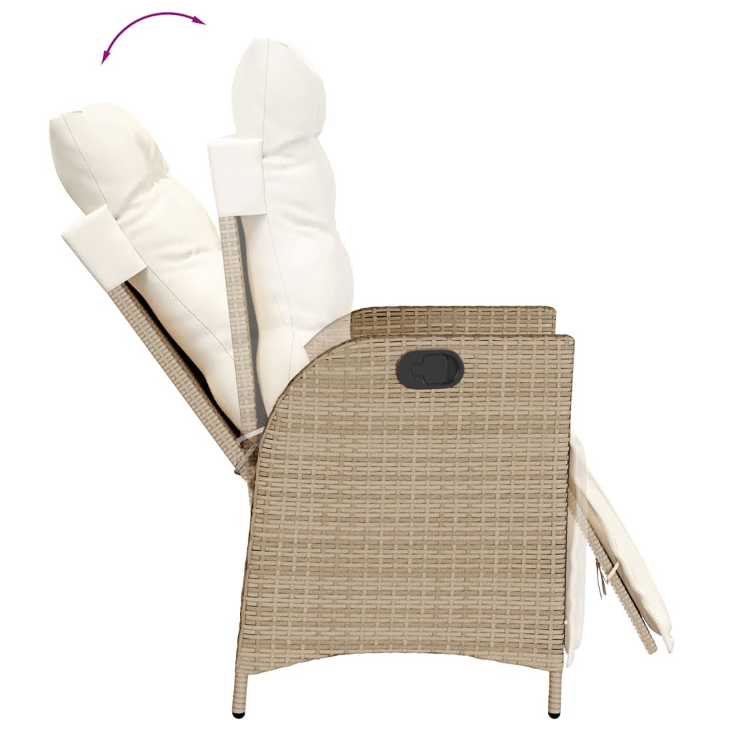 Sedie da Giardino Reclinabili 2 pz con Poggiapiedi Polyrattan - homemem39