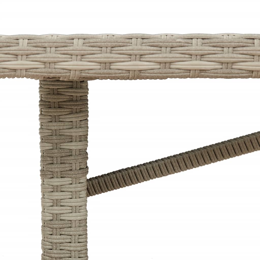 Tavolo da Giardino Piano in Vetro Grigio 190x80x74cm Polyrattan - homemem39