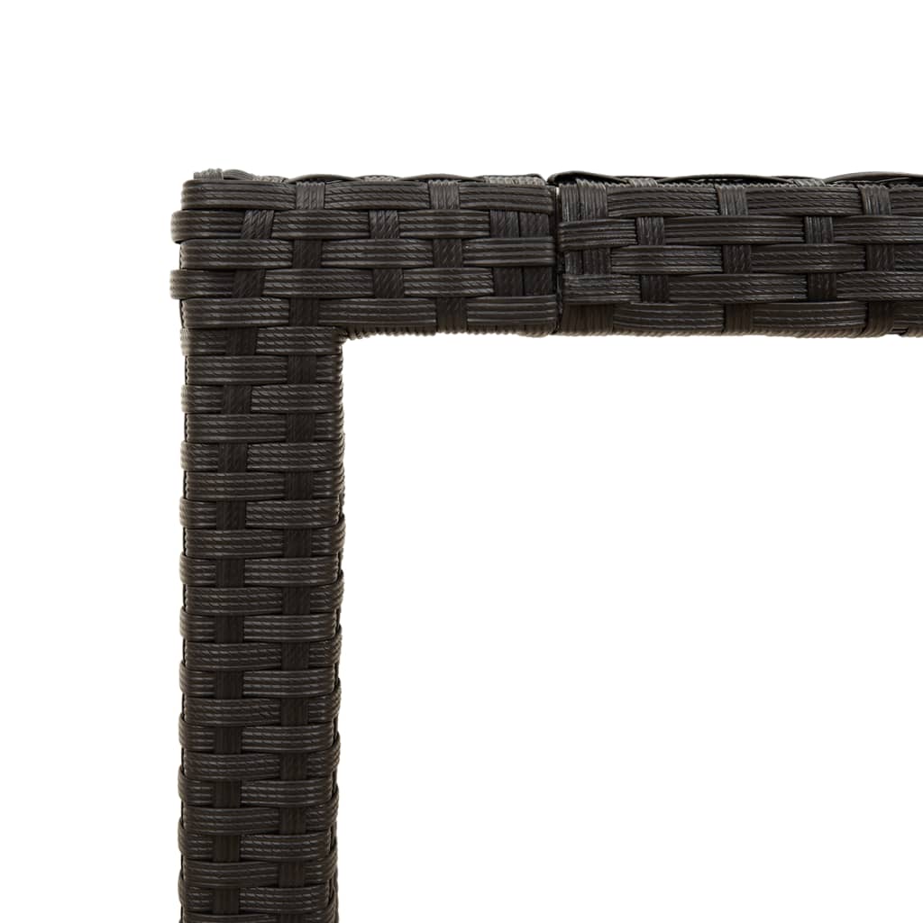 Tavolo Giardino Piano Legno Acacia Nero 90x90x75 cm Polyrattan - homemem39