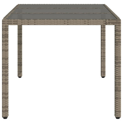 Tavolo da Giardino Piano in Vetro Grigio 150x90x75cm Polyrattan - homemem39