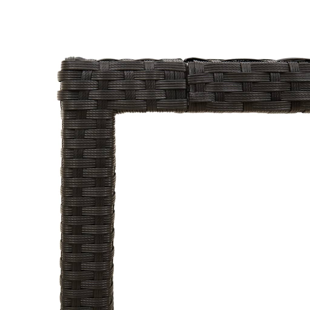 Tavolo Giardino Piano Legno Acacia Nero 190x90x75 cm Polyrattan