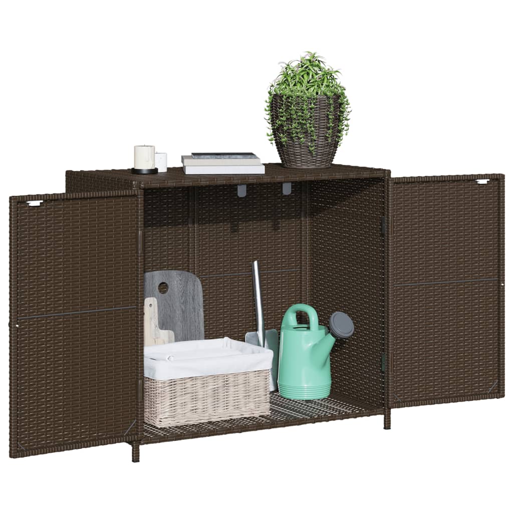 Armadietto Portaoggetti Giardino Marrone 83x45x76 cm Polyrattan