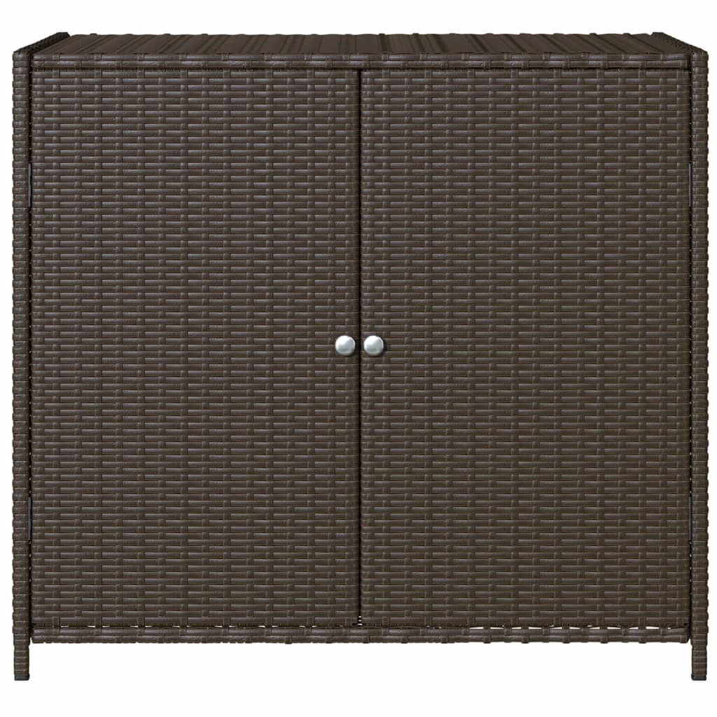 Armadietto Portaoggetti Giardino Marrone 83x45x76 cm Polyrattan