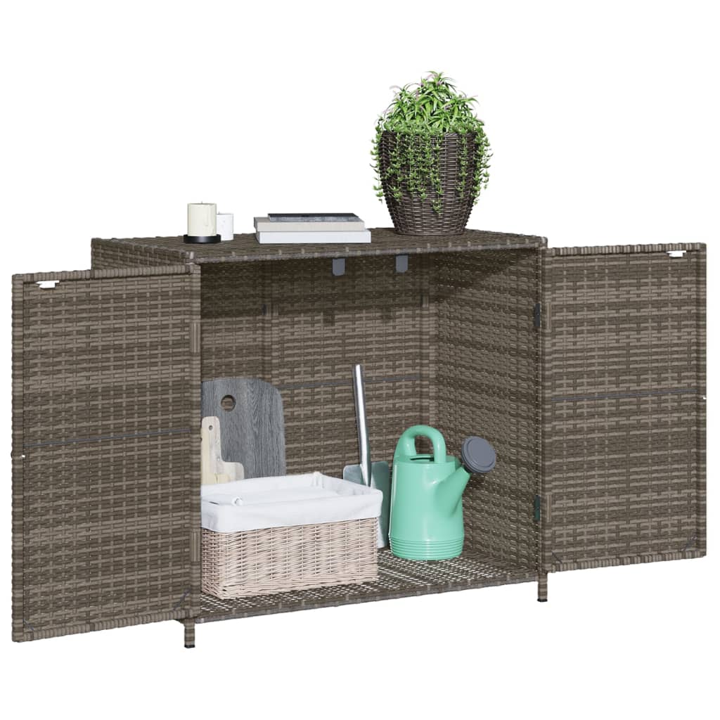 Armadietto Portaoggetti Giardino Grigio 83x45x76 cm Polyrattan - homemem39