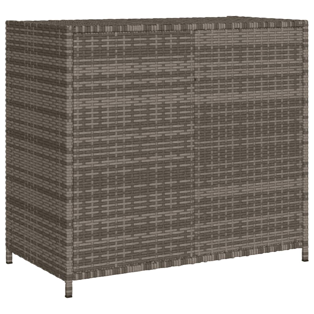 Armadietto Portaoggetti Giardino Grigio 83x45x76 cm Polyrattan - homemem39