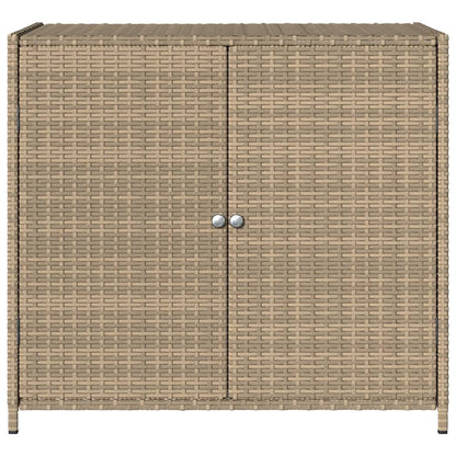 Armadietto Portaoggetti Giardino Beige 83x45x76 cm Polyrattan