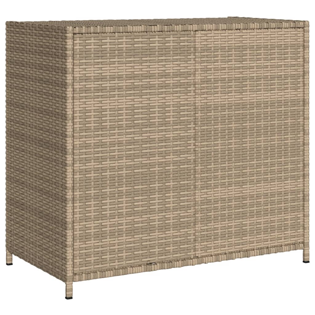 Armadietto Portaoggetti Giardino Beige 83x45x76 cm Polyrattan