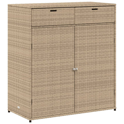 Armadietto Portaoggetti Giardino Beige 105x55x113cm Polyrattan