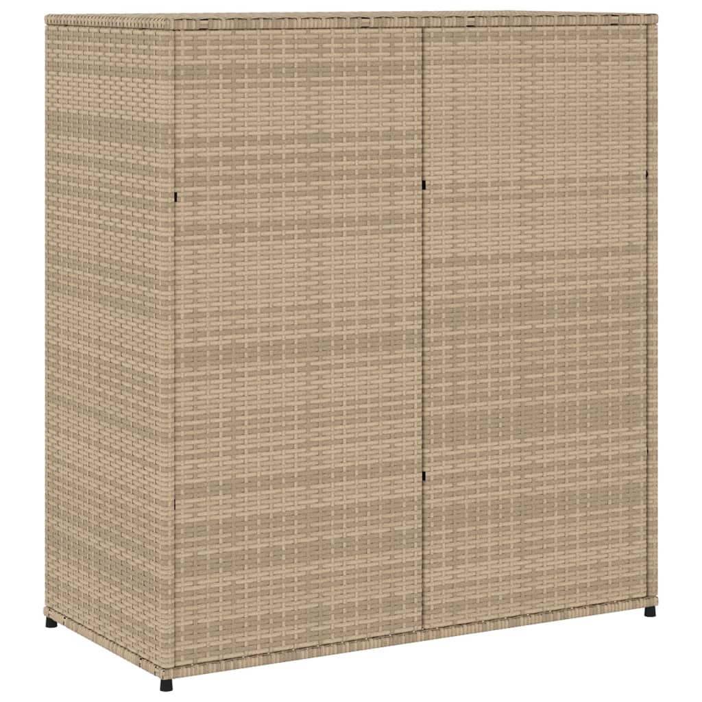 Armadietto Portaoggetti Giardino Beige 105x55x113cm Polyrattan