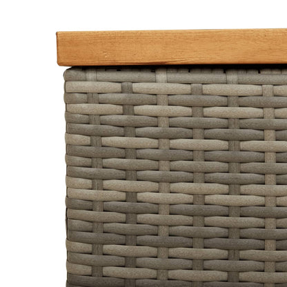 Contenitore Giardino Grigio 220x50x54cm Polyrattan Legno Acacia - homemem39