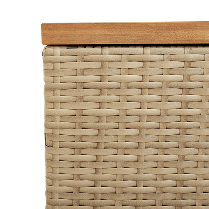 Contenitore da Giardino Beige 220x50x54 cm Polyrattan e Acacia - homemem39