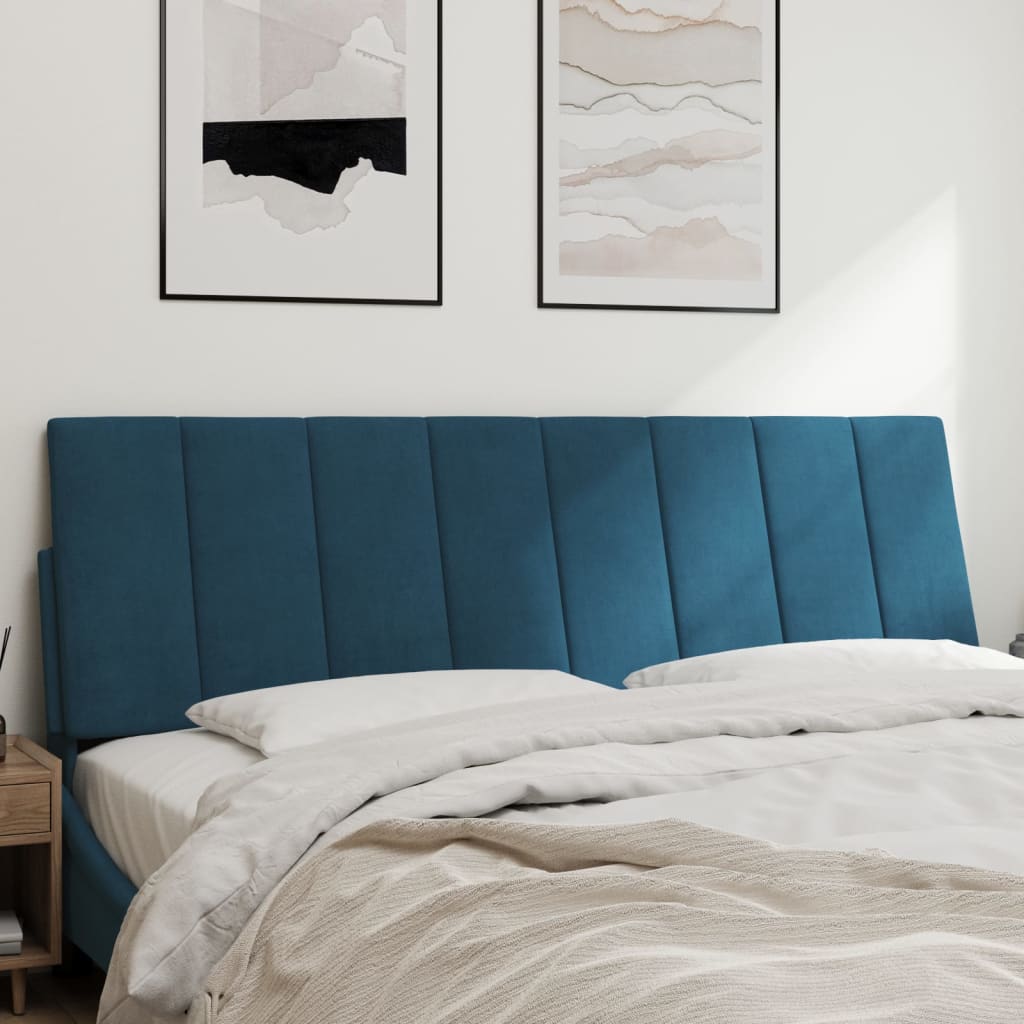 Cuscino Testiera Blu 160 cm in Velluto