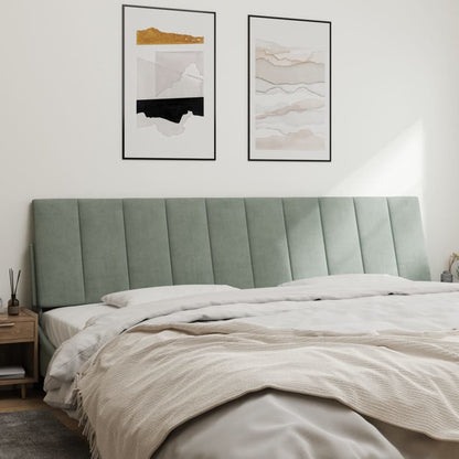 Cuscino Testiera Grigio Chiaro 200 cm in Velluto