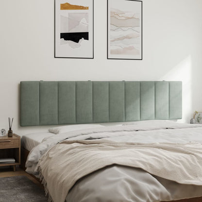 Cuscino Testiera Grigio Chiaro 200 cm in Velluto