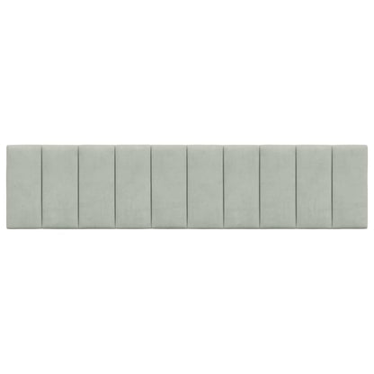 Cuscino Testiera Grigio Chiaro 200 cm in Velluto