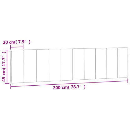 Cuscino Testiera Grigio Chiaro 200 cm in Velluto