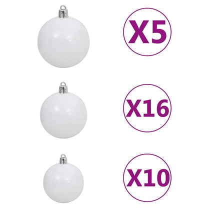 Albero di Natale Artificiale con 300 LED Palline e Neve 240 cm - homemem39