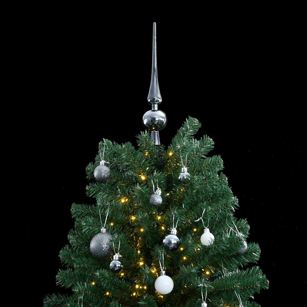 Albero Natale Incernierato con 300 LED e Palline 180 cm