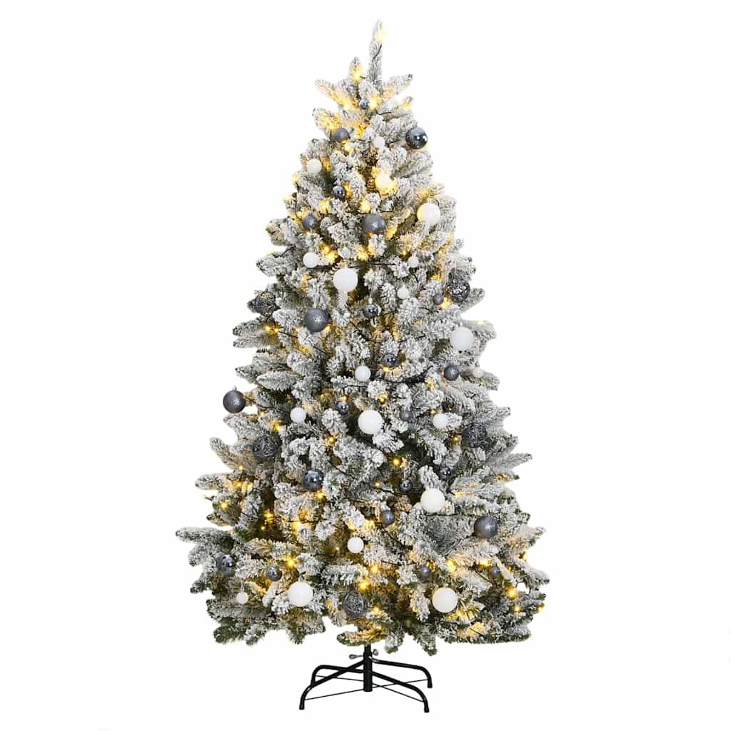 Albero Natale Artificiale Incernierato 300 LED e Palline 270 cm - homemem39