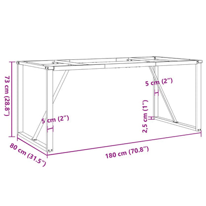 Telaio Gambe a O per Tavolo da Pranzo 180x80x73 cm in Acciaio