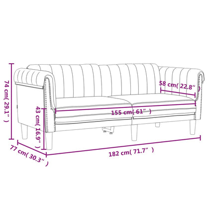 Set di Divani 3 pz Crema in Velluto