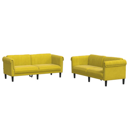 Set di Divani 2 pz Giallo in Velluto - homemem39