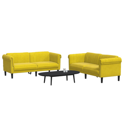 Set di Divani 2 pz Giallo in Velluto - homemem39