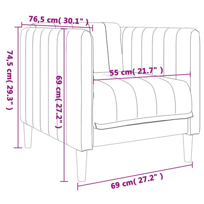 Set di Divani 3 pz Crema in Tessuto