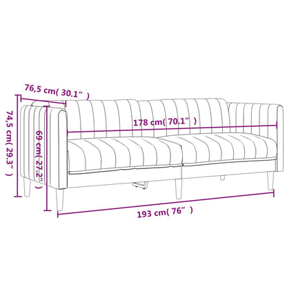 Set di Divani 2 pz Marrone Scuro in Tessuto