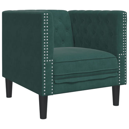 Set Divani Chesterfield 3pz con Cuscini Verde Scuro Velluto - homemem39