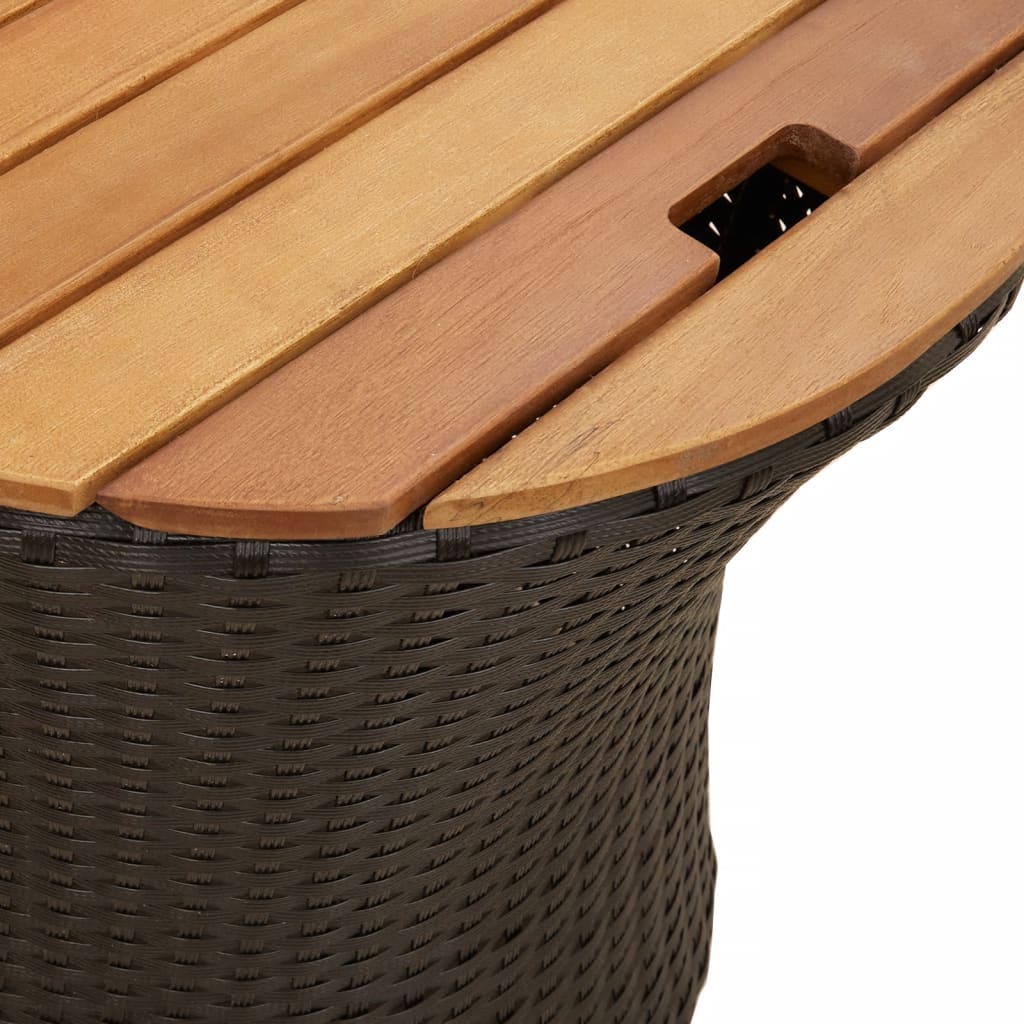 Tavolini da Giardino 2 pz con Piano in Legno Neri in Polyrattan - homemem39