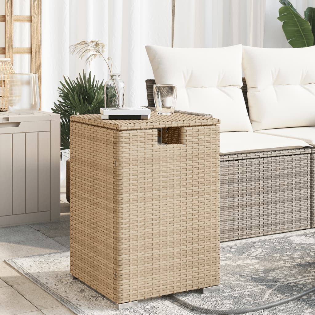 Tavolo Copri Serbatoio Propano Beige 40x40x60 cm in Polyrattan - homemem39