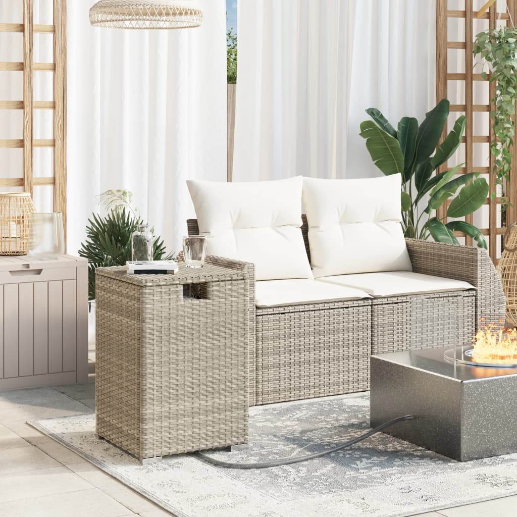 Tavolo Serbatoio Propano Grigio Chiaro 40x40x60 cm Polyrattan - homemem39