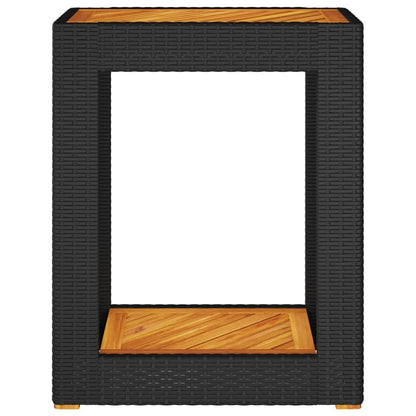 Tavolino da Giardino Piano Legno Nero 60x40x75 cm Polyrattan - homemem39