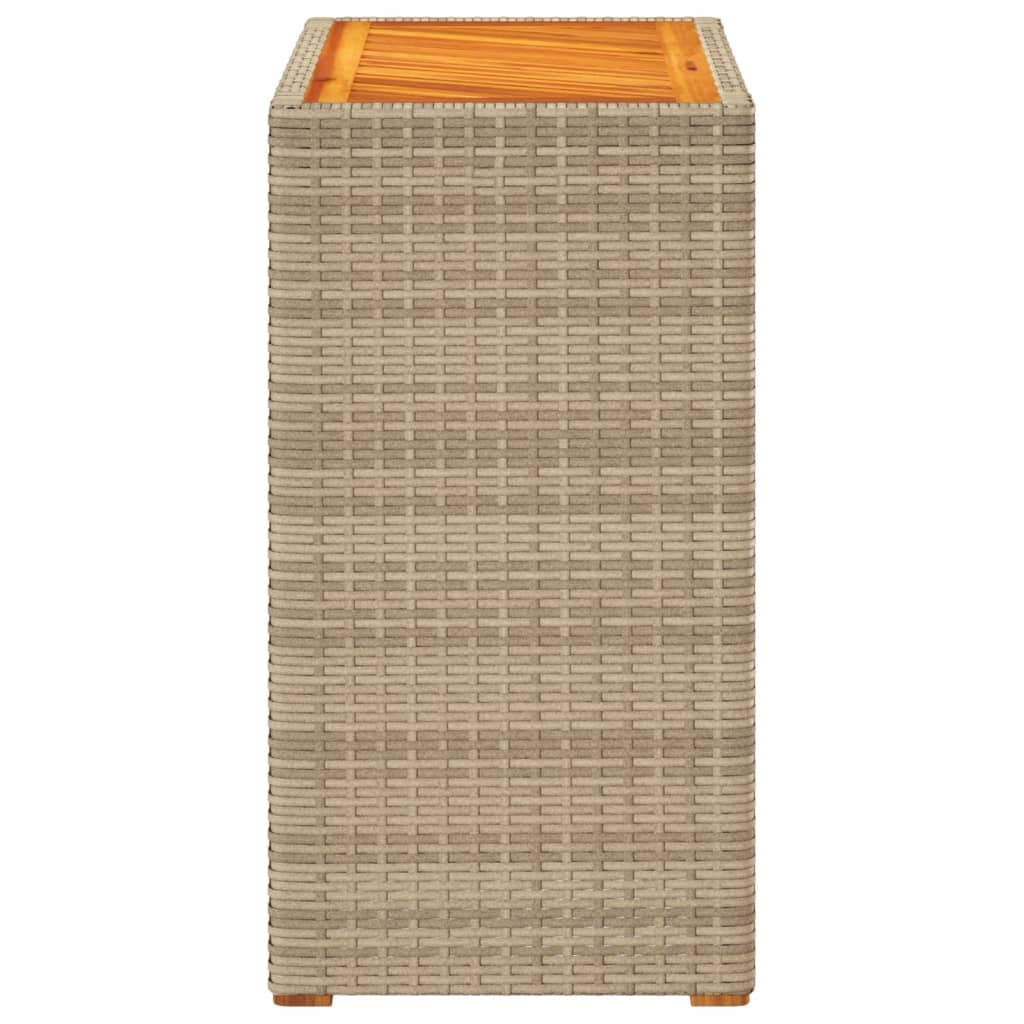 Tavolino da Giardino Piano Legno Beige 60x40x75 cm Polyrattan - homemem39