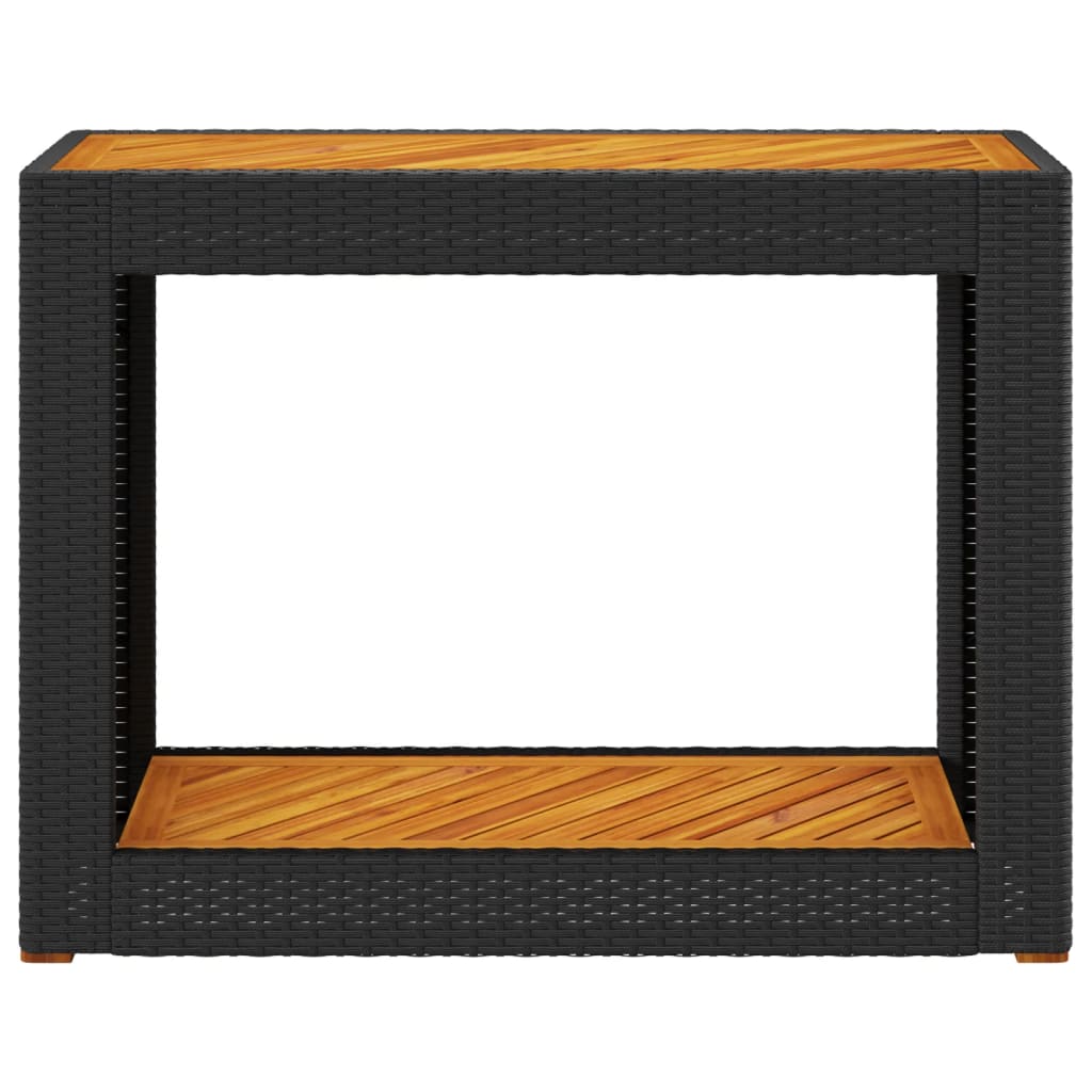 Tavolino da Giardino Piano Legno Nero 100x40x75 cm Polyrattan - homemem39