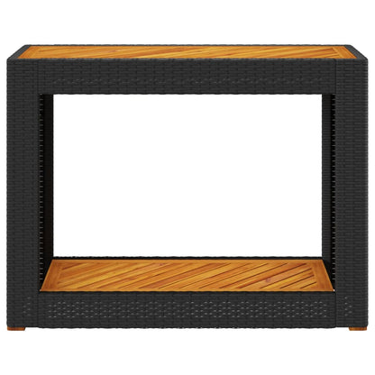 Tavolino da Giardino Piano Legno Nero 100x40x75 cm Polyrattan - homemem39